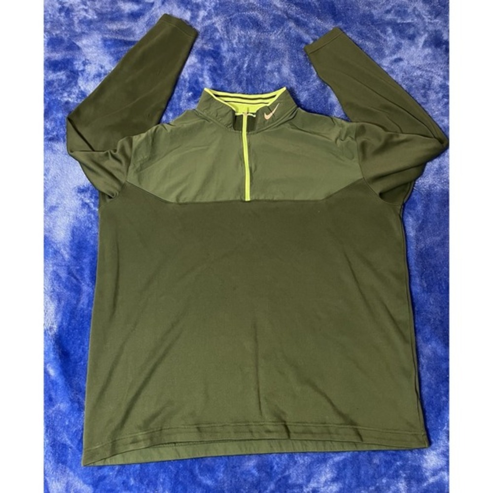 Nike Golf DRI-FIT Pull Over‎ MALE Green Tour Performance 1/4 Zip Sweatshirt XXL